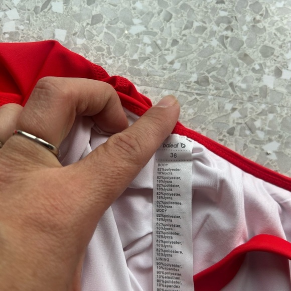New BALEAF women size 36 Large RED 1 SWIM SWIMMING SUIT lined white - Picture 8 of 9